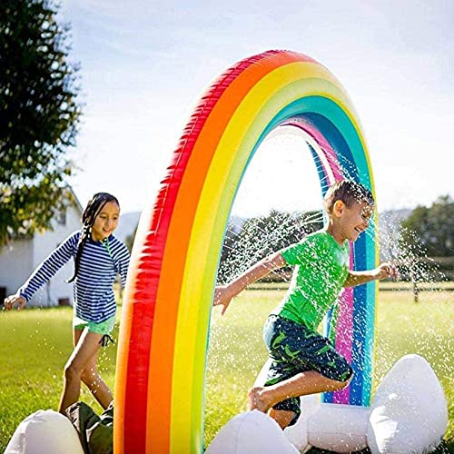 TongNS1 Chorro de Agua Inflable Arco Iris Arco para niños césped al Aire Libre Juguete de Agua Alfombra de Juego bebés, niños, niñas 280 * 80 * 160 cm