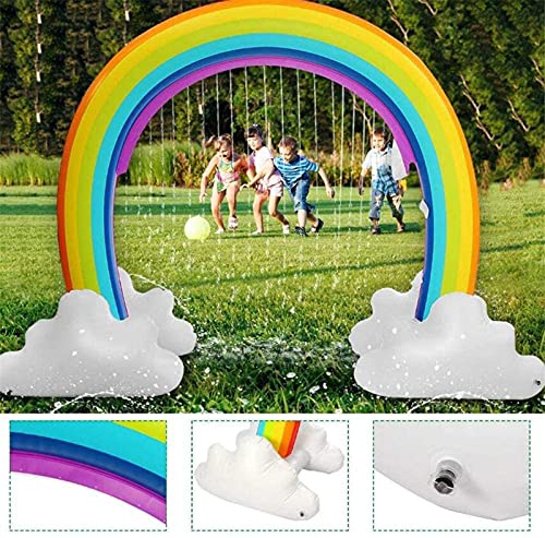 TongNS1 Chorro de Agua Inflable Arco Iris Arco para niños césped al Aire Libre Juguete de Agua Alfombra de Juego bebés, niños, niñas 280 * 80 * 160 cm