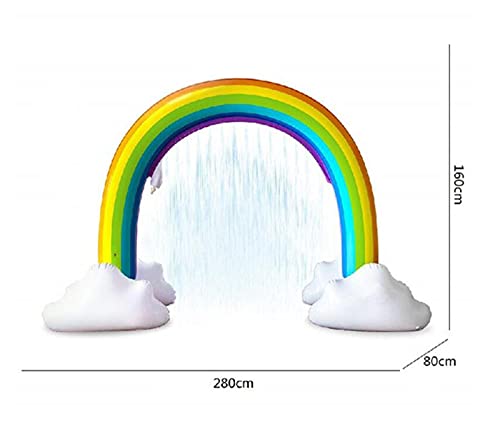 TongNS1 Chorro de Agua Inflable Arco Iris Arco para niños césped al Aire Libre Juguete de Agua Alfombra de Juego bebés, niños, niñas 280 * 80 * 160 cm