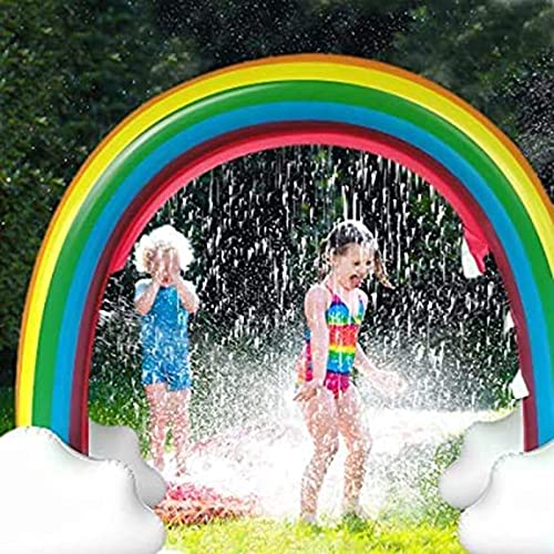 TongNS1 Chorro de Agua Inflable Arco Iris Arco para niños césped al Aire Libre Juguete de Agua Alfombra de Juego bebés, niños, niñas 280 * 80 * 160 cm