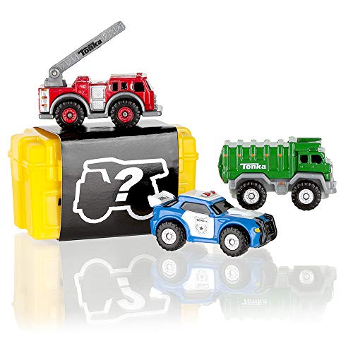 Tonka 6057 Crucero de policía de Micro Metales, camión de Bomberos y helicóptero de Rescate, Coches de niños, Juguetes para Juegos creativos, vehículos de Emergencia para niños de 3 años más