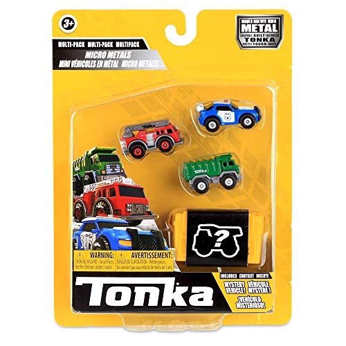 Tonka 6057 Crucero de policía de Micro Metales, camión de Bomberos y helicóptero de Rescate, Coches de niños, Juguetes para Juegos creativos, vehículos de Emergencia para niños de 3 años más