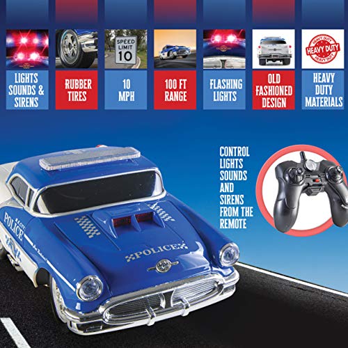 Top Race Remote Control Police Car Toy, RC Car para niños, Regalo para niños de 2 a 9 años | Luces y Sonidos | Neumáticos de Goma, Regalo Resistente del Juguete del Coche de policía de RC