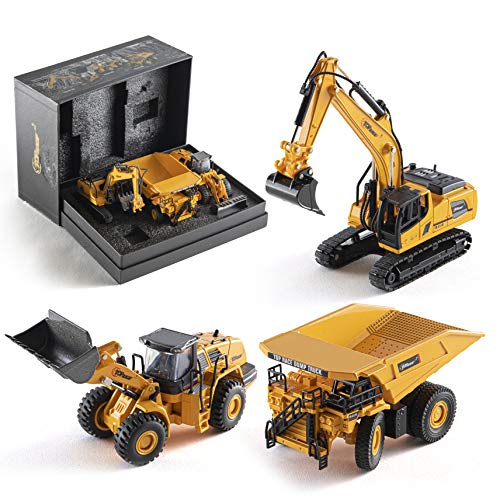 Top Race TR-123D Excavadora de construcción fundida a presión, camión volquete y Modelos de Carga Frontal, Juguetes en Hermosa Caja de Regalo, niños Adultos a Partir de 3 años (Juego 123D 3)