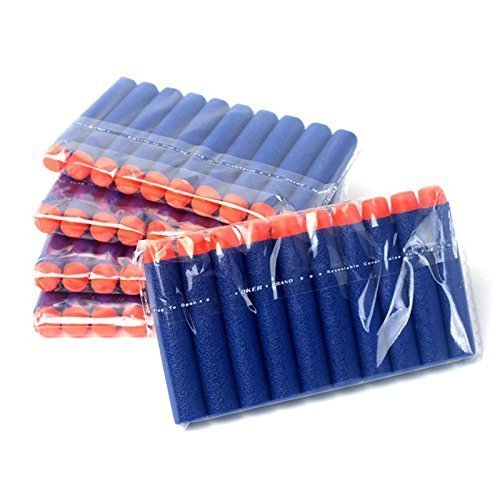 Topways® 7.2cm Recarga de Dardos Refill Bullet Dardos de Espuma para Nerf N-Strike Elite Series Blasters Pistola de Juguete Azul 100 Piezas