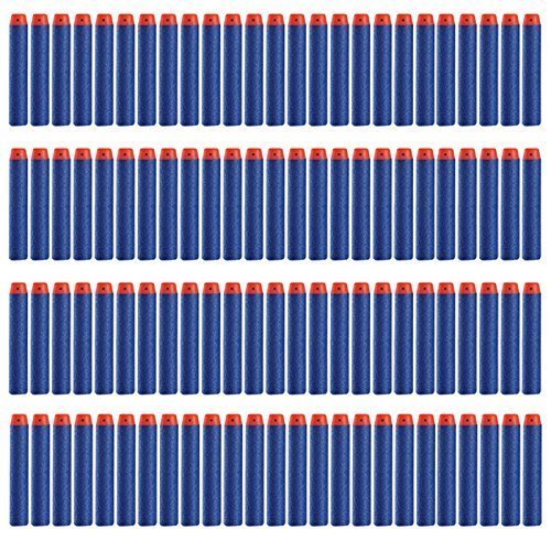 Topways® 7.2cm Recarga de Dardos Refill Bullet Dardos de Espuma para Nerf N-Strike Elite Series Blasters Pistola de Juguete Azul 100 Piezas