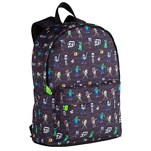 Toy Bags- Minecraft Negra Estampada Juguetes, Multicolor, Grande (T433-834)