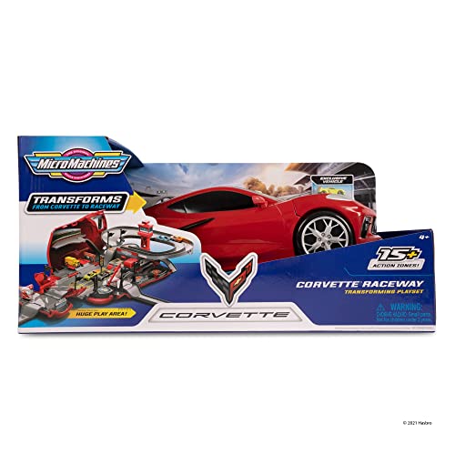 Toy Partner- Coche Micromachines Corvette Raceway, Convertible en playset, Multicolor (MMW0173)