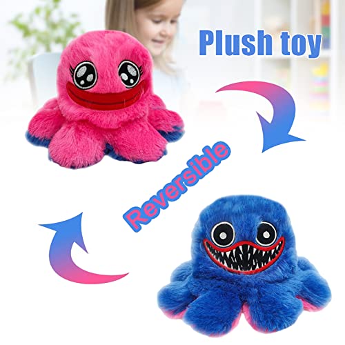 Toy Scholar Octopus Plushie Reversible / Pieuvre Peluche Reversible, Reversible Pulpo Felpa / Poulpe Reversible | Mood Octopus Plushie, Flip Pulpus Felpa, Flippy Pulpo, Peluche Reversible Calamar