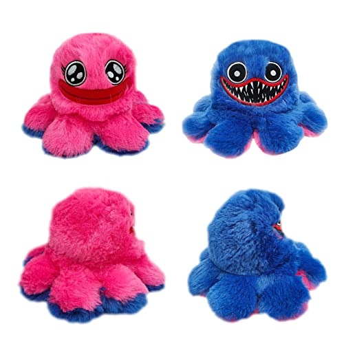 Toy Scholar Octopus Plushie Reversible / Pieuvre Peluche Reversible, Reversible Pulpo Felpa / Poulpe Reversible | Mood Octopus Plushie, Flip Pulpus Felpa, Flippy Pulpo, Peluche Reversible Calamar