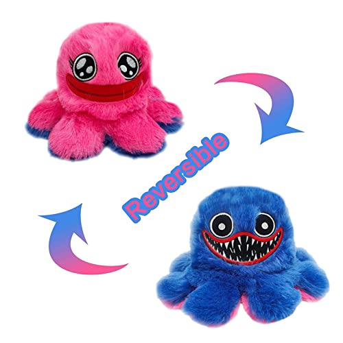 Toy Scholar Octopus Plushie Reversible / Pieuvre Peluche Reversible, Reversible Pulpo Felpa / Poulpe Reversible | Mood Octopus Plushie, Flip Pulpus Felpa, Flippy Pulpo, Peluche Reversible Calamar