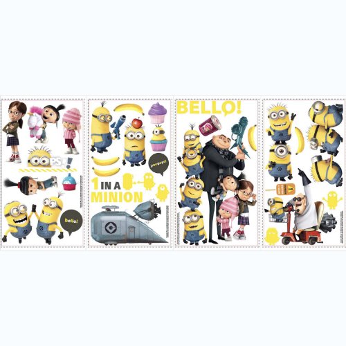 Toy Zany - Despicable Me 2 Despegar Y Pegar Tatuajes De Pared