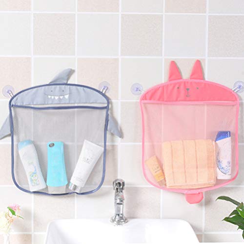 TOYANDONA 3Pcs Baño Organizador de Juguetes Bañera Bañera Juguetes Titular Bolsas de Almacenamiento para Bebés Y Niños Pequeños (Rosa Azul Gris)