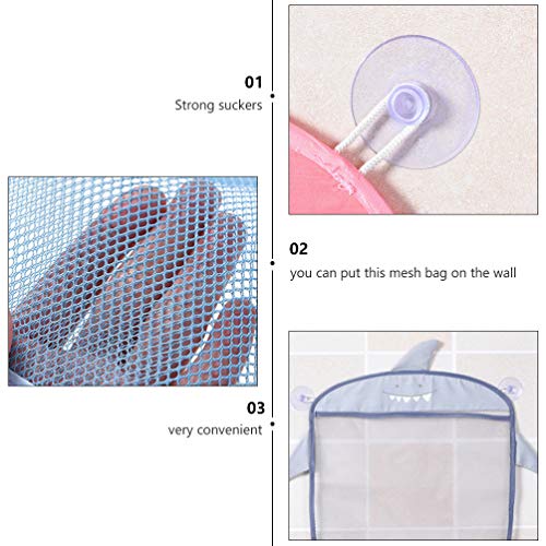 TOYANDONA 3Pcs Baño Organizador de Juguetes Bañera Bañera Juguetes Titular Bolsas de Almacenamiento para Bebés Y Niños Pequeños (Rosa Azul Gris)