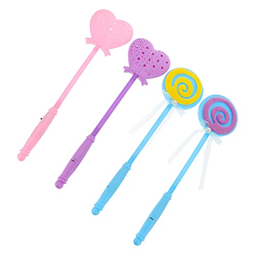 TOYANDONA 4 Unids Luminoso Fairy Wand Stick Glow Glow Sticks Princess Wand Toy Princess Wand Cutelollipop Hada Fairy Wand Angel Wand para Halloween Princess Party Supplies Goodie Bolsas