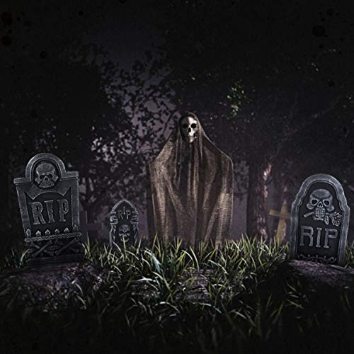 TOYANDONA 5 Piezas Lápida de Decoraciones de Halloween Espuma Rip Spooky Casa Embrujada Patio Decoraciones Señalizadas con Estacas de Metal