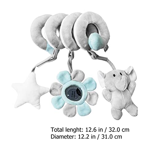 TOYANDONA Cochecito en Espiral de Juguete para Niños Cuna Cochecito de Elefante Colgante Actividad de Elefante Juguetes de Peluche en Espiral Asiento de Coche Cama de Animales de Peluche