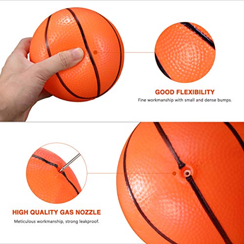 TOYANDONA Mini Pelota de Baloncesto de Piscina de 4 Pulgadas 3 Pelotas Inflables de Baloncesto de Goma para Niños Pequeños Niños Juego Deportivo de Playa Al Aire Libre con Bomba (Color Rojo