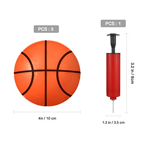 TOYANDONA Mini Pelota de Baloncesto de Piscina de 4 Pulgadas 3 Pelotas Inflables de Baloncesto de Goma para Niños Pequeños Niños Juego Deportivo de Playa Al Aire Libre con Bomba (Color Rojo