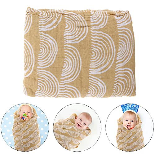 TOYANDONA Muselina Swaddle Manta Bebé Swaddle Wrap Algodón Recibir Manta Transpirable Verano Sleeping Manta para Bebé Niño Recién Nacido Amarillo