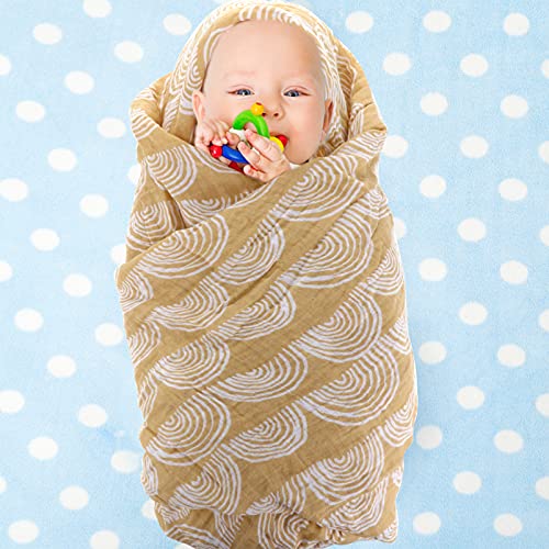 TOYANDONA Muselina Swaddle Manta Bebé Swaddle Wrap Algodón Recibir Manta Transpirable Verano Sleeping Manta para Bebé Niño Recién Nacido Amarillo