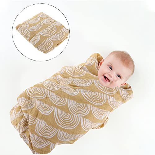 TOYANDONA Muselina Swaddle Manta Bebé Swaddle Wrap Algodón Recibir Manta Transpirable Verano Sleeping Manta para Bebé Niño Recién Nacido Amarillo