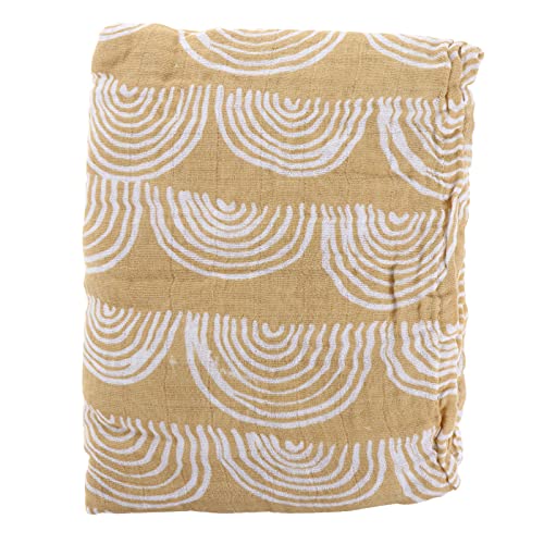 TOYANDONA Muselina Swaddle Manta Bebé Swaddle Wrap Algodón Recibir Manta Transpirable Verano Sleeping Manta para Bebé Niño Recién Nacido Amarillo