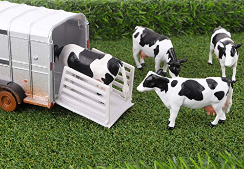 TOYLAND® Pack de 4 - Vacas de Ganado frisón a Escala 1:32 - The Farm Collection - Animales de Corral coleccionables