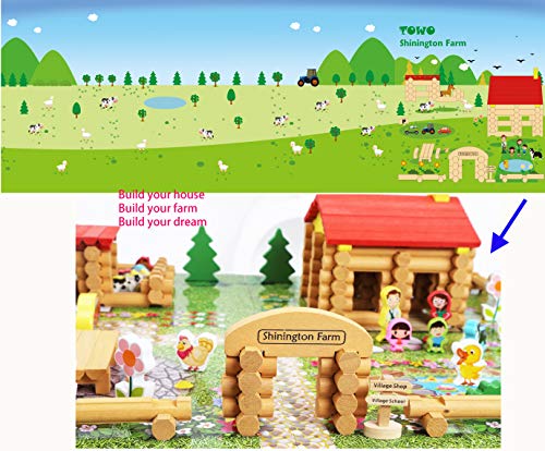 Toys of Wood Oxford TOWO Granja Juguete con Animales- Granja de Juguete de construcciones de Madera con Animales y Tractor - Casa de Campo de Madera, Juegos de construcción para niños de 3 años