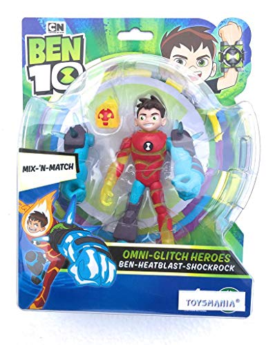 TOYSMANIA Ben Ten Omni Glitch Heroes – Ben Heatblast – Shockrock es una fusión de Alieni original