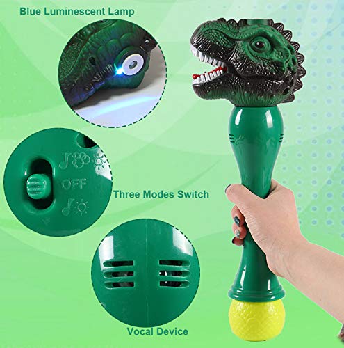 Toyssa Pompas de Jabon Dinosaurio Máquina de Burbujas con Luces y Música Automático Pistola de Burbujas Burbujas de Jabon Juguete Burbujas Verano al Aire Libre Juego para Niños Niñas