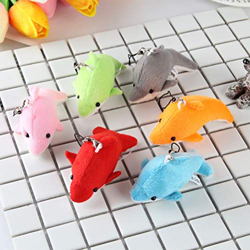 Toyvian Colgante de Peluche pequeño delfín Colgante de Peluche pequeño de la decoración del delfín para el teléfono del Bolso Clave - 5pcs (Color al Azar)