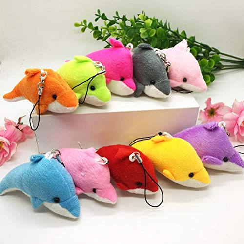 Toyvian Colgante de Peluche pequeño delfín Colgante de Peluche pequeño de la decoración del delfín para el teléfono del Bolso Clave - 5pcs (Color al Azar)