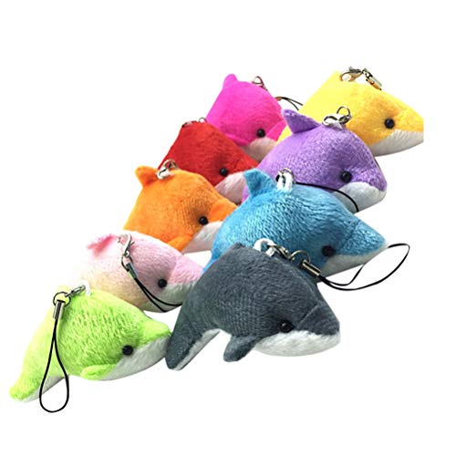 Toyvian Colgante de Peluche pequeño delfín Colgante de Peluche pequeño de la decoración del delfín para el teléfono del Bolso Clave - 5pcs (Color al Azar)