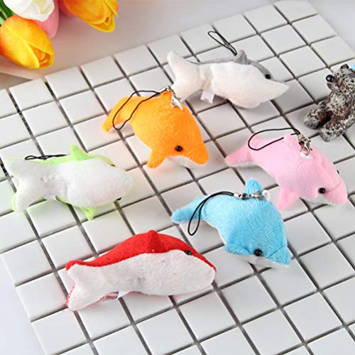 Toyvian Colgante de Peluche pequeño delfín Colgante de Peluche pequeño de la decoración del delfín para el teléfono del Bolso Clave - 5pcs (Color al Azar)