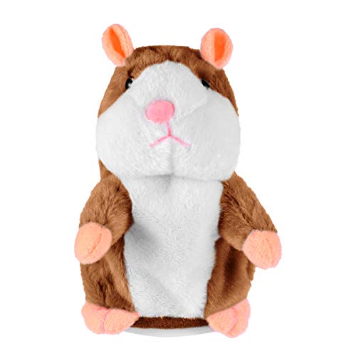 Toyvian El Juguete de Peluche Divertido de Hamster parlante Repite lo Que Dices. Juguete Interactivo de Juguete Relleno de Registro electrónico 1pcs (marrón Claro no Incluido, batería)