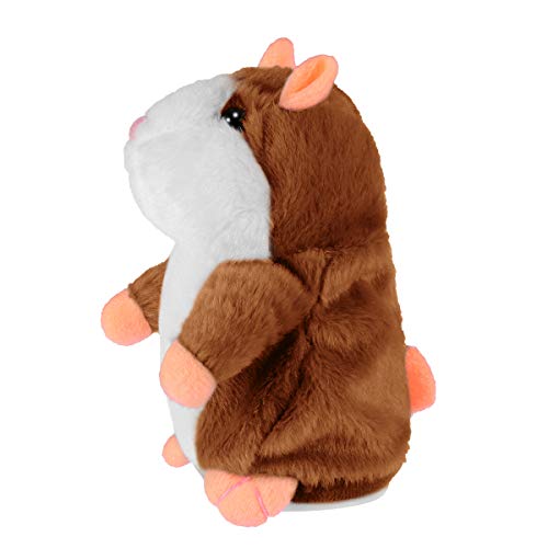 Toyvian El Juguete de Peluche Divertido de Hamster parlante Repite lo Que Dices. Juguete Interactivo de Juguete Relleno de Registro electrónico 1pcs (marrón Claro no Incluido, batería)