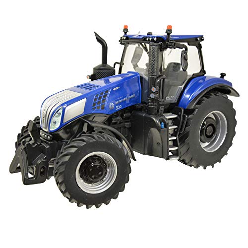 Tractor Tomy Britains New Holland T8.435 para niños con elevación hidráulica Trasera Regulable y Espejos Plegables, Tractor con Peso Frontal, Tractor para Jugar y coleccionar, a Partir de 3 años