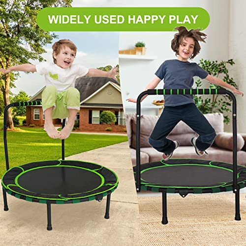 Trampolín para niños, Mini trampolín de 92 cm, trampolín para Interiores y Exteriores con asa y Cubierta Protectora, Trampolín Plegable Seguro y Duradero