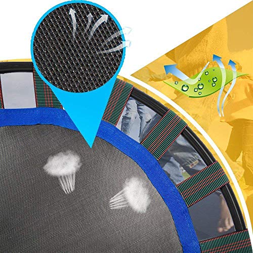 Trampolín para Niños Trampolín de 36 Pulgadas con Manija Ajustable y Cubierta Protectora, Trampolín Elástico Hinchable Plegable Seguro y Duradero para Interiores/Exteriores