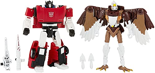 TRANSFORMERS Toys Generations Kingdom Battle Across Time Collection Deluxe Class WFC-K42 Sideswipe & Maximal Skywarp, Edad 8 y más, F1208