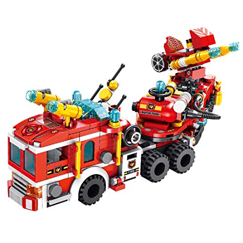 TRCS City Policía Juguetes de construcción, 557 piezas, 12 en 1, coche de bomberos de la ciudad, aviones de bomberos para coche de policía SWAT, bloques de construcción, compatible con Lego