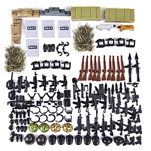 TRCS Juego de armas militares para minicaballeros, figuras de soldados SWAT, compatible con Lego