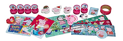 Trendhaus Undercover PIHP8024 - Calendario de Adviento para niñas y niños (24 artículos de papelería sorpresas, diseño de Peppa Pig, aprox. 45 x 32 x 3 cm + juego de 3 pegatinas)