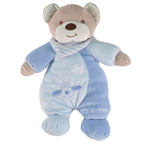 Tris&Ton Peluche osito infantil bebé niño niña, oso peluche mimos azul suave felpa modelo Mimos (Trisyton)