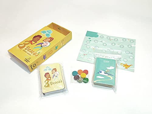 Troquel Games - Tres Deseos, Juego Familiar de Empatía para Las Relaciones Interpersonales, de 3 a 8 Jugadores a Partir de 6 años - 15,40 x 9,40 x 3 cm