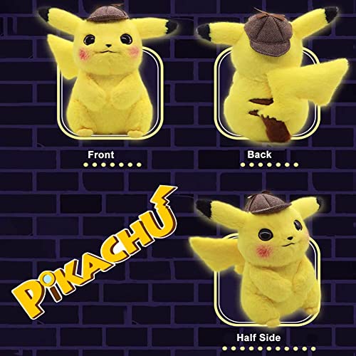 TTHH Juguete de Peluche Pikachu, Detective Pikachu, Juguete de Pokemon Pikachu, Juguete de Regalo para niños