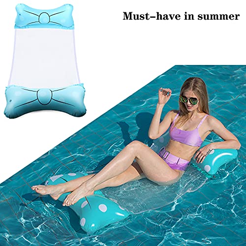 TUXUNQING Hamaca Flotante,Hamaca Piscina,Arco-Nudo de la Piscina Hamaca,Hamaca de Piscina 4 en 1,Hamaca Inflable Flotante Plegable,Los Mejores Regalos de Verano para Adultos y Niños (Azul Claro)