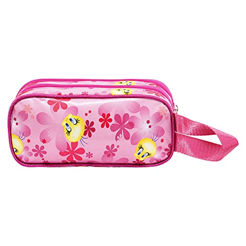 Tweety (Piolín) Pink Flowers-Estuche Portatodo 3D Doble