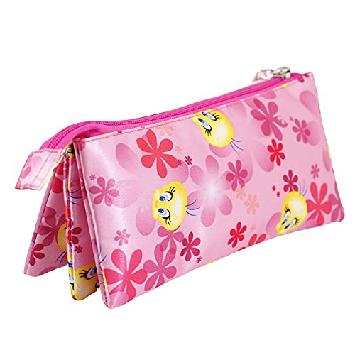 Tweety (Piolín) Pink Flowers-Estuche Portatodo Triple